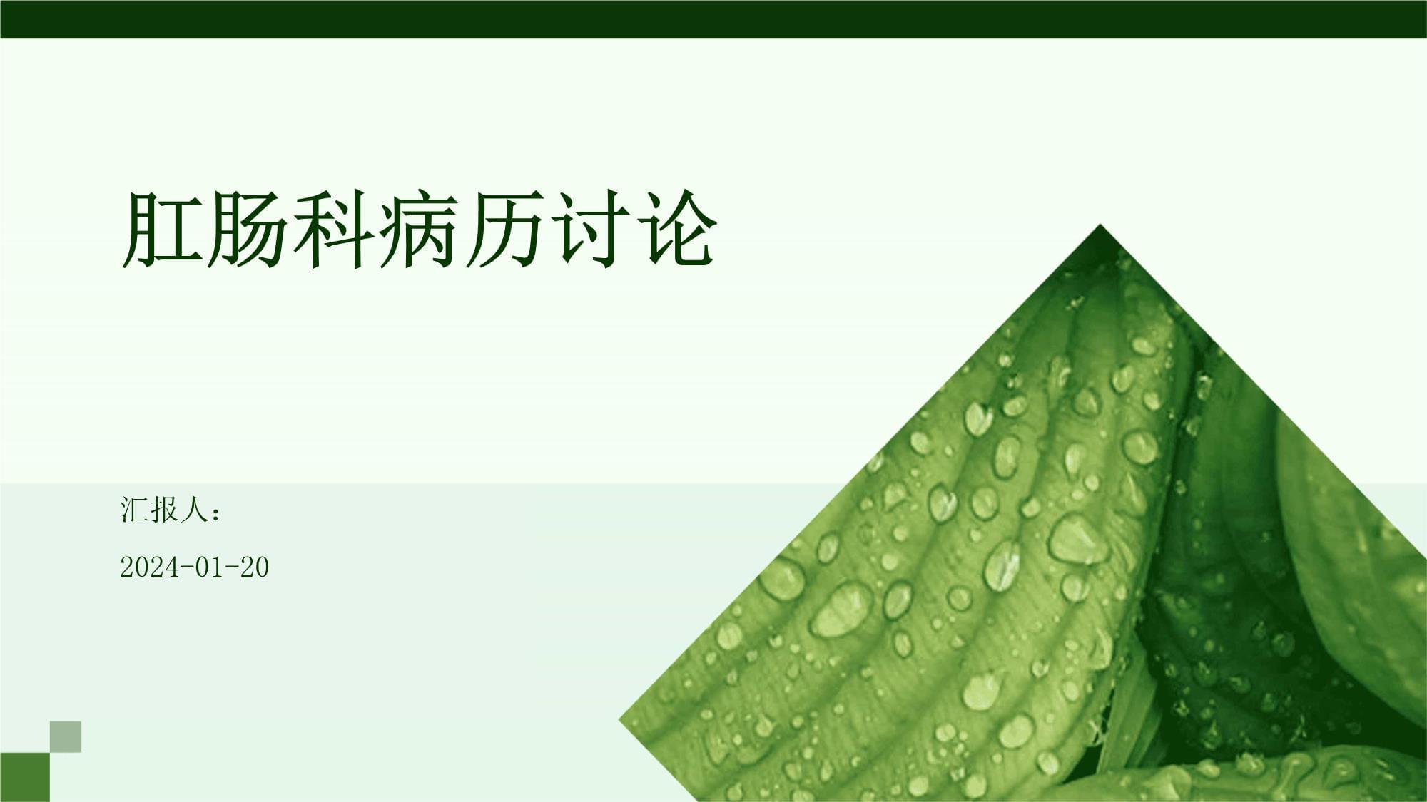 肛肠科病历讨论